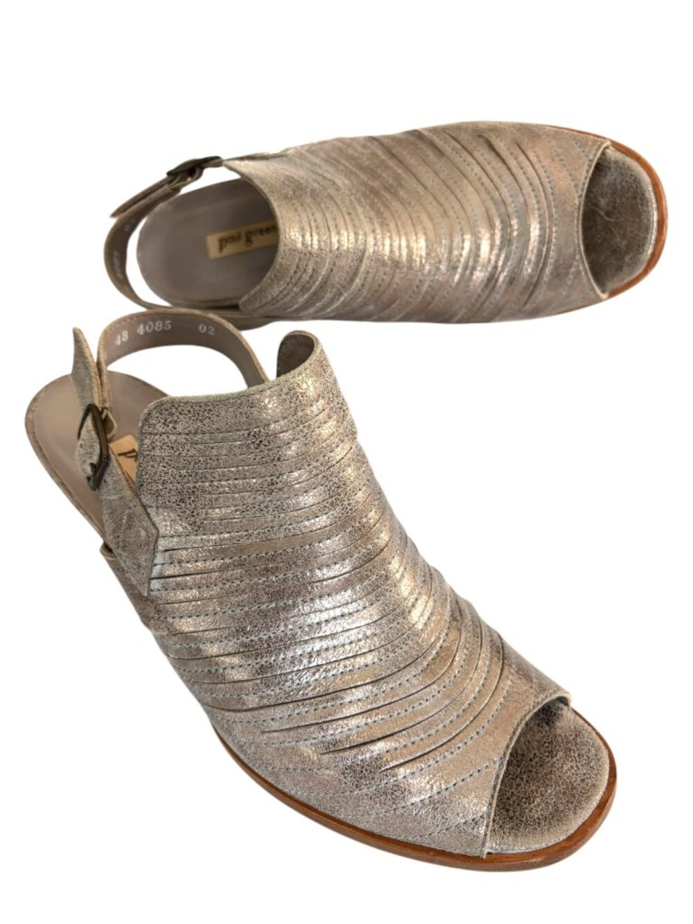 Paul‎ Green Waverly Metallic Leather Slingback Heel Sandal